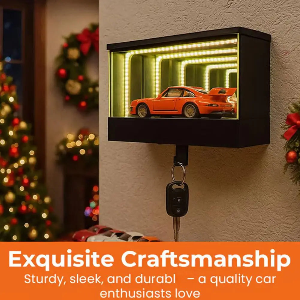 Mini Garage Door Key Holder — Illuminated Wall Mount Key Rack