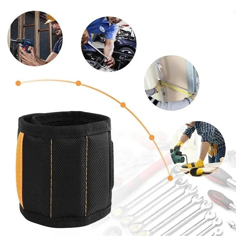 Magnetic wristband tool holder-never drop a screw again