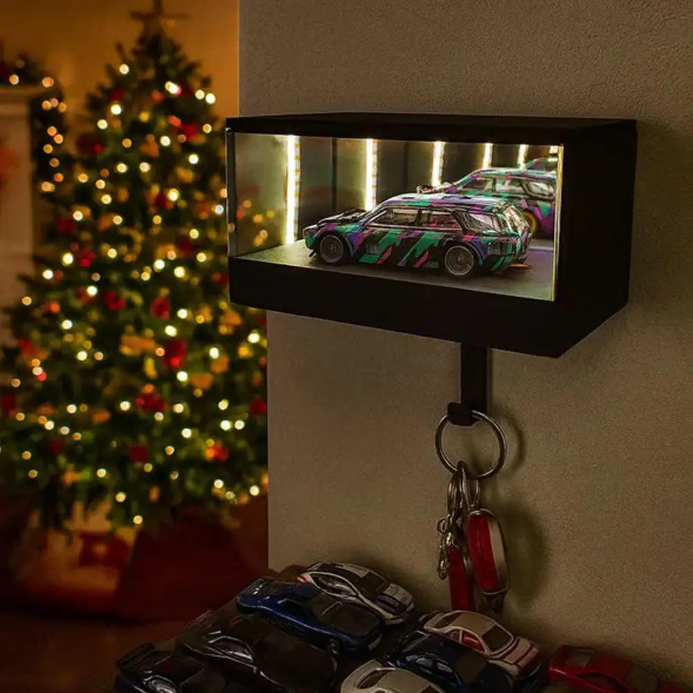 Mini Garage Door Key Holder — Illuminated Wall Mount Key Rack
